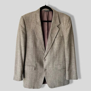 Vintage Hyde Park Moores Union Made Striped Wool Silk Blend Blazer